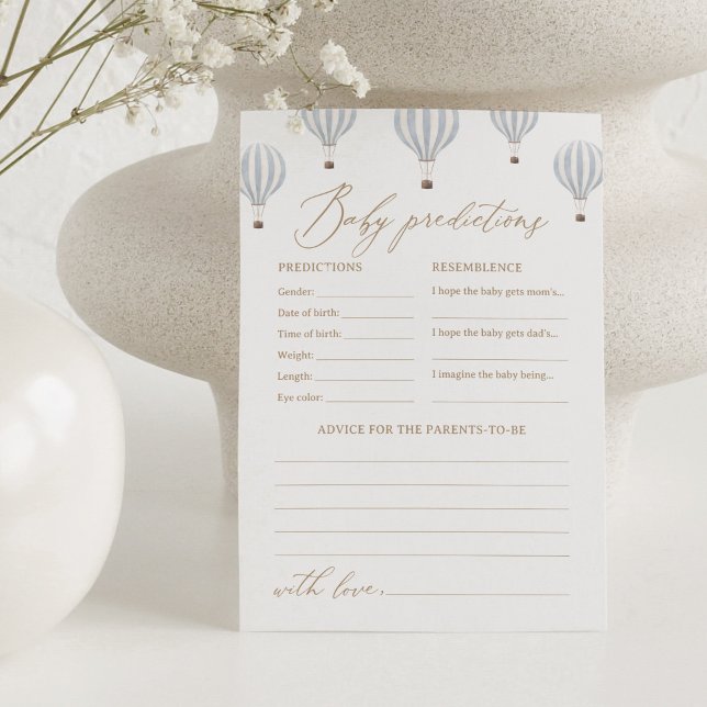 Hot Air Balloon Baby Shower Predictions and Advice Invitation (Creator Uploaded)