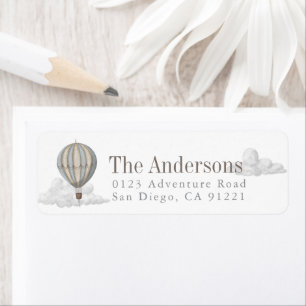 Hot Air Balloon Baby Shower Return Address