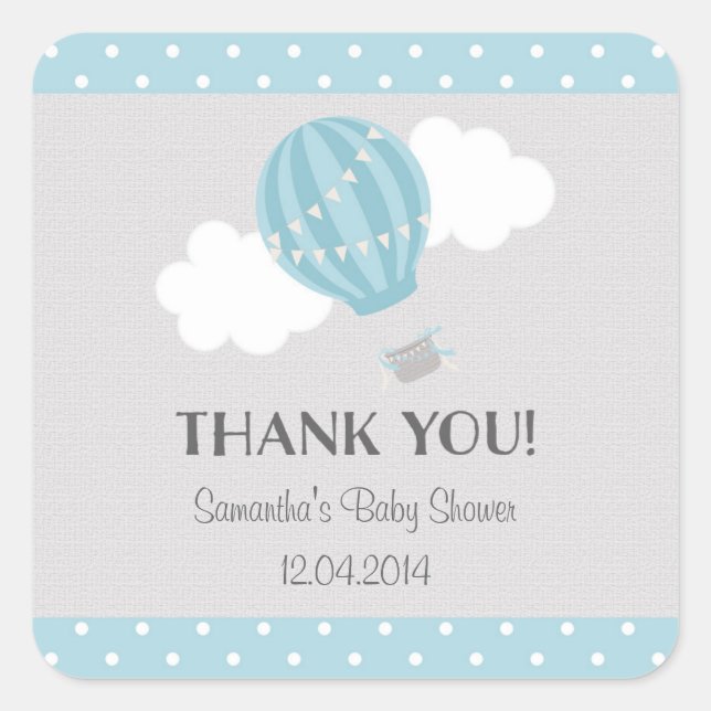 Hot Air Balloon Baby Shower Sticker (Front)