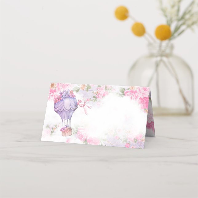 Hot Air Balloon Baby Shower Table Cards (Front)