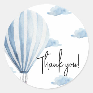 Hot air balloon baby shower thank you classic round sticker