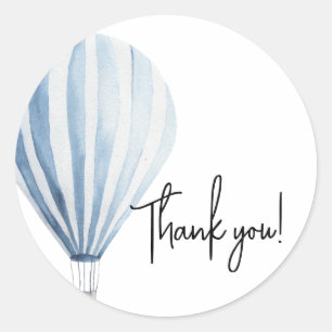 Hot air balloon baby shower thank you classic round sticker