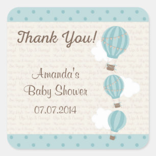 Hot Air Balloon Baby Shower Thank You Stickers