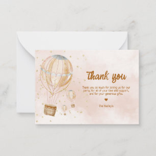 Hot Air Balloon Baby Shower Thankyou Card