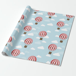 Hot Air Balloon Baby Shower Unisex Kids birthday Wrapping Paper