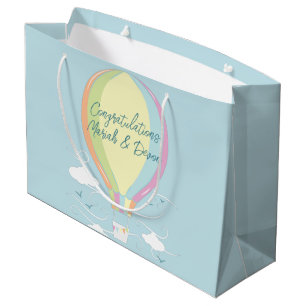 Hot Air Balloon Baby Shower Vintage Large Gift Bag