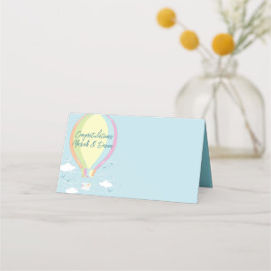 Hot Air Balloon Baby Shower Vintage Place Card