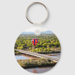 Hot Air Balloon Ballooning Over The Rio Grande Key Ring