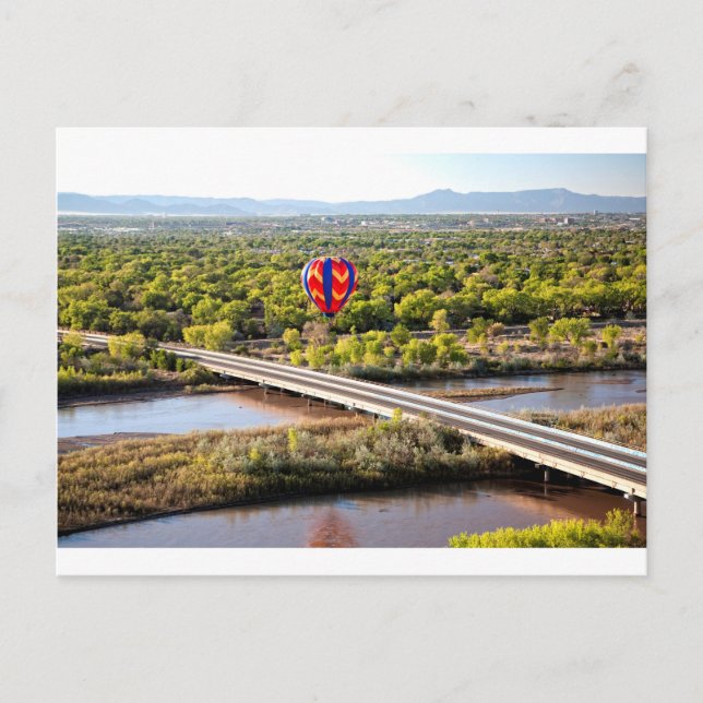 Hot Air Balloon Ballooning Over The Rio Grande Postcard (Front)