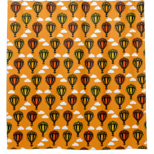 Hot Air Balloon Ballooning Patterned Shower Curtain