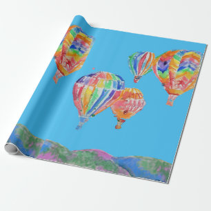 Hot Air Balloon balloons Art Watercolor Wrapping Paper