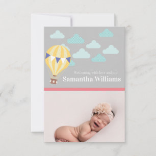 Hot Air Balloon Birth Announcement Card