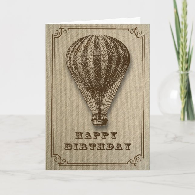 Hot Air Balloon Birthday Card (Front)