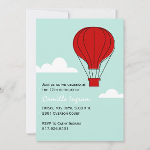 Hot Air Balloon Birthday Invitation