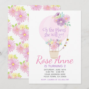 Hot Air Balloon Birthday Invitation