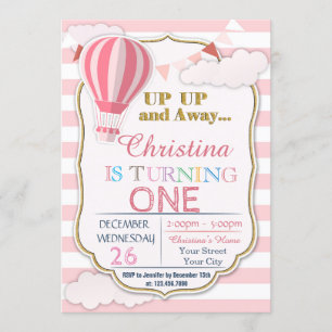 Hot Air Balloon Birthday Party Invitation