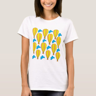 Hot Air Balloon Blue Clouds Hot Air Balloon T-Shirt