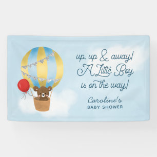 Hot Air Balloon Blue Up Up and Away Baby Shower Banner
