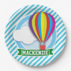 Hot Air Balloon; Blue & White Stripes