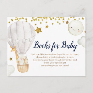 Hot air balloon Books for baby Invitation Postcard