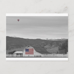 Hot Air Balloon Boulder Flag Barn and Eldora BWSC Postcard