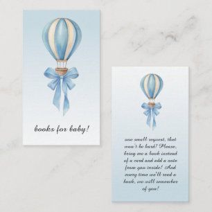 Hot Air Balloon Boy Baby Shower Books for Baby Enclosure Card
