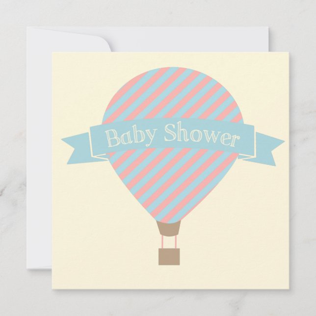 Hot Air Balloon Boy/Girl Baby Shower Invitation (Front)