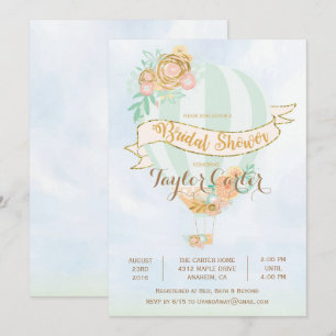 Hot Air Balloon Bridal Shower Invitation