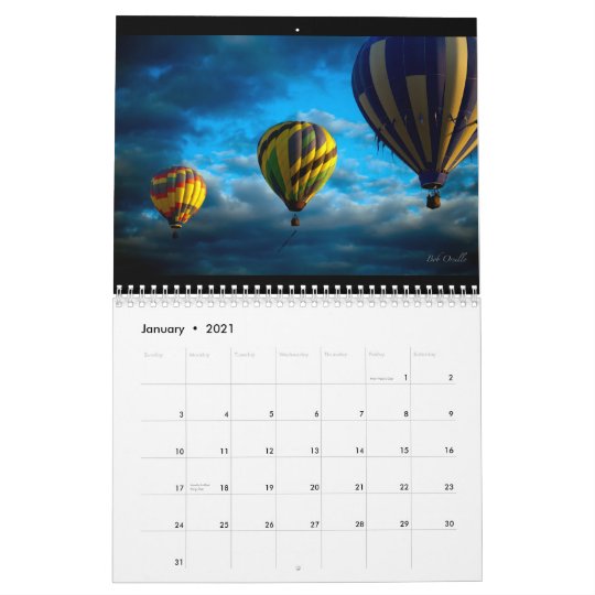 Hot Air Balloon Calendar Zazzle.co.uk