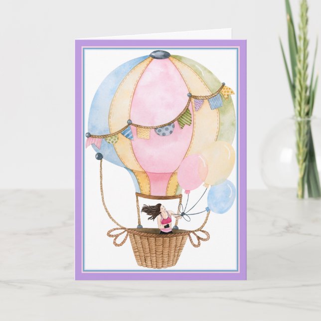 Hot Air Balloon Card to Celebrate Birthday (Front)