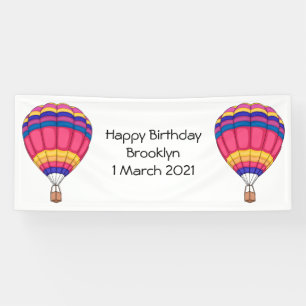 Hot air balloon cartoon illustration banner