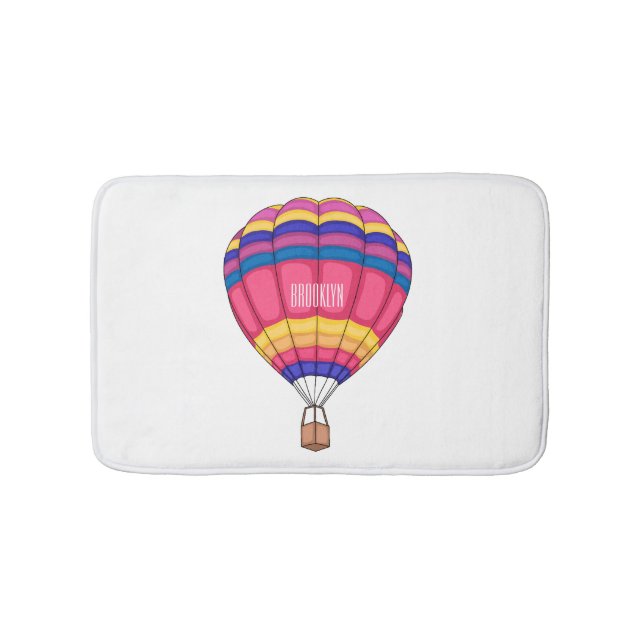 Hot air balloon cartoon illustration  bath mat (Front)