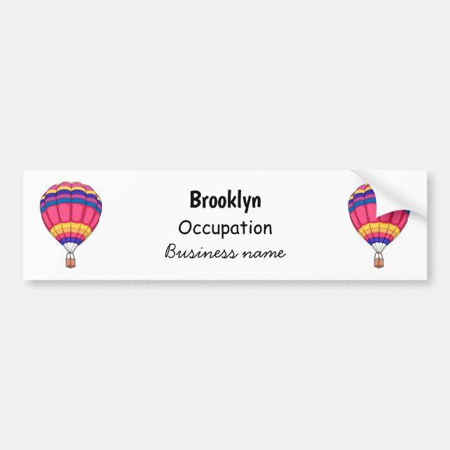 Hot air balloon cartoon illustration bumper sticker (Front)