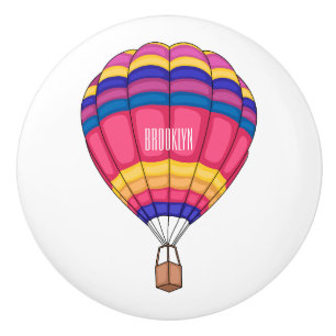 Hot air balloon cartoon illustration ceramic knob