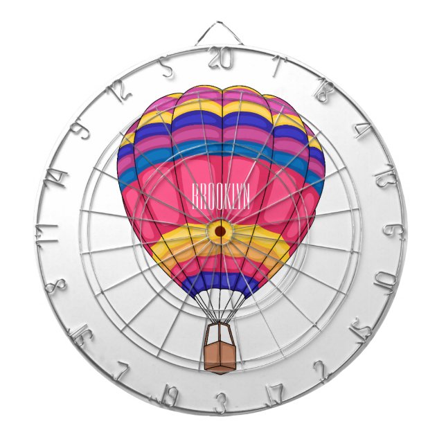 Hot air balloon cartoon illustration  dartboard (Front)