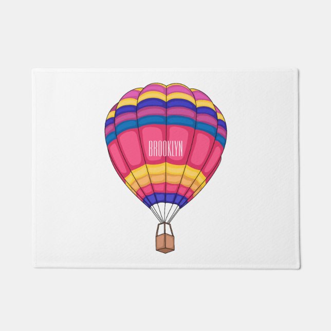 Hot air balloon cartoon illustration  doormat (Front)