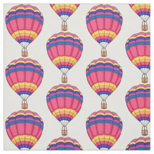 Hot air balloon cartoon illustration  fabric