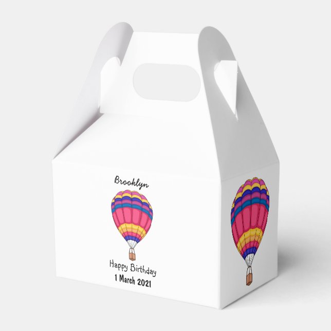 Hot air balloon cartoon illustration  favour box (Front Side)