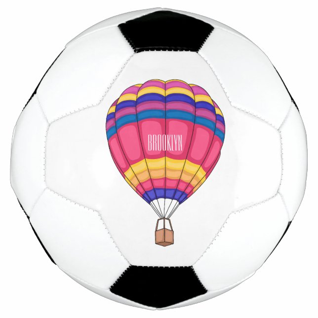 Hot air balloon cartoon illustration  football (Front)