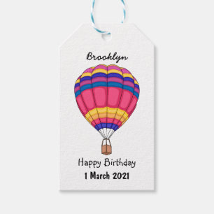 Hot air balloon cartoon illustration gift tags