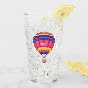 Hot air balloon cartoon illustration glass