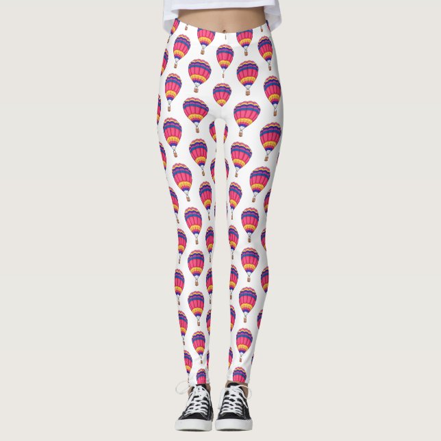 Hot air balloon cartoon illustration leggings (Front)