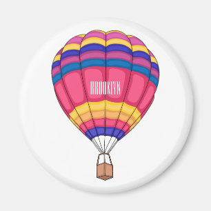 Hot air balloon cartoon illustration magnet