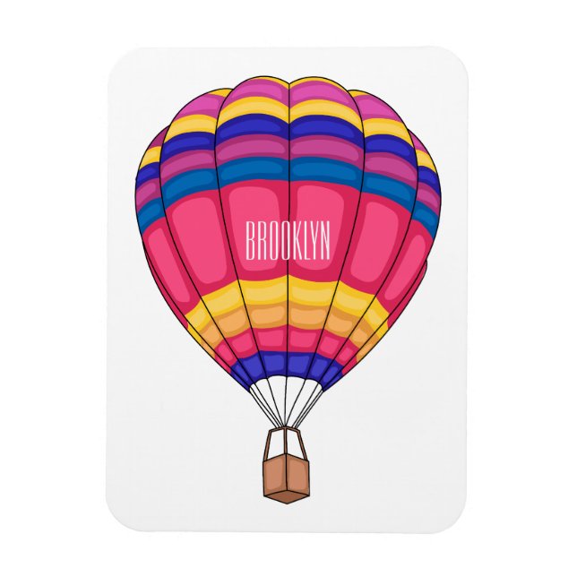 Hot air balloon cartoon illustration  magnet (Vertical)