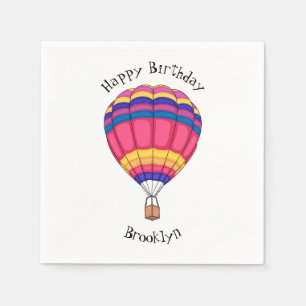 Hot air balloon cartoon illustration napkin