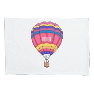 Hot air balloon cartoon illustration pillowcase