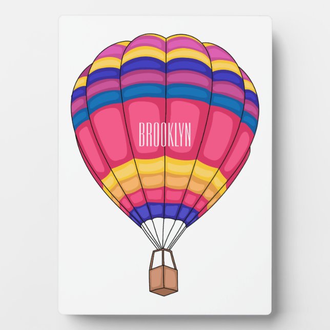 Hot air balloon cartoon illustration  plaque (Front)