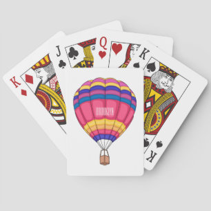 Hot air balloon cartoon illustration playing cards