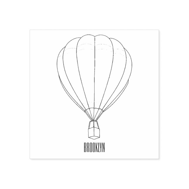 Hot air balloon cartoon illustration  rubber stamp (Imprint)