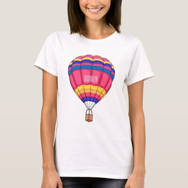 Hot air balloon cartoon illustration T-Shirt (Front)
